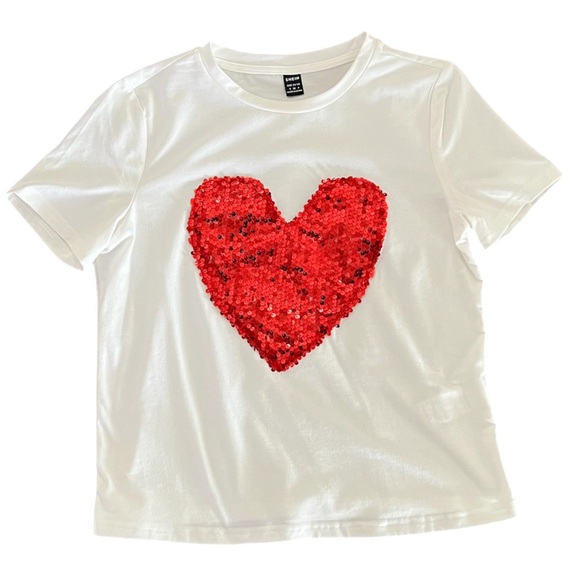 Sequin Heart Tee - Picture 3 of 7